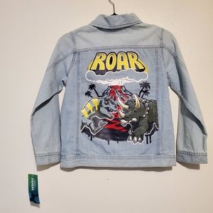 365 kids Garanimal sizes 10,6 Dino Denim jacket indigo boys snap buttons